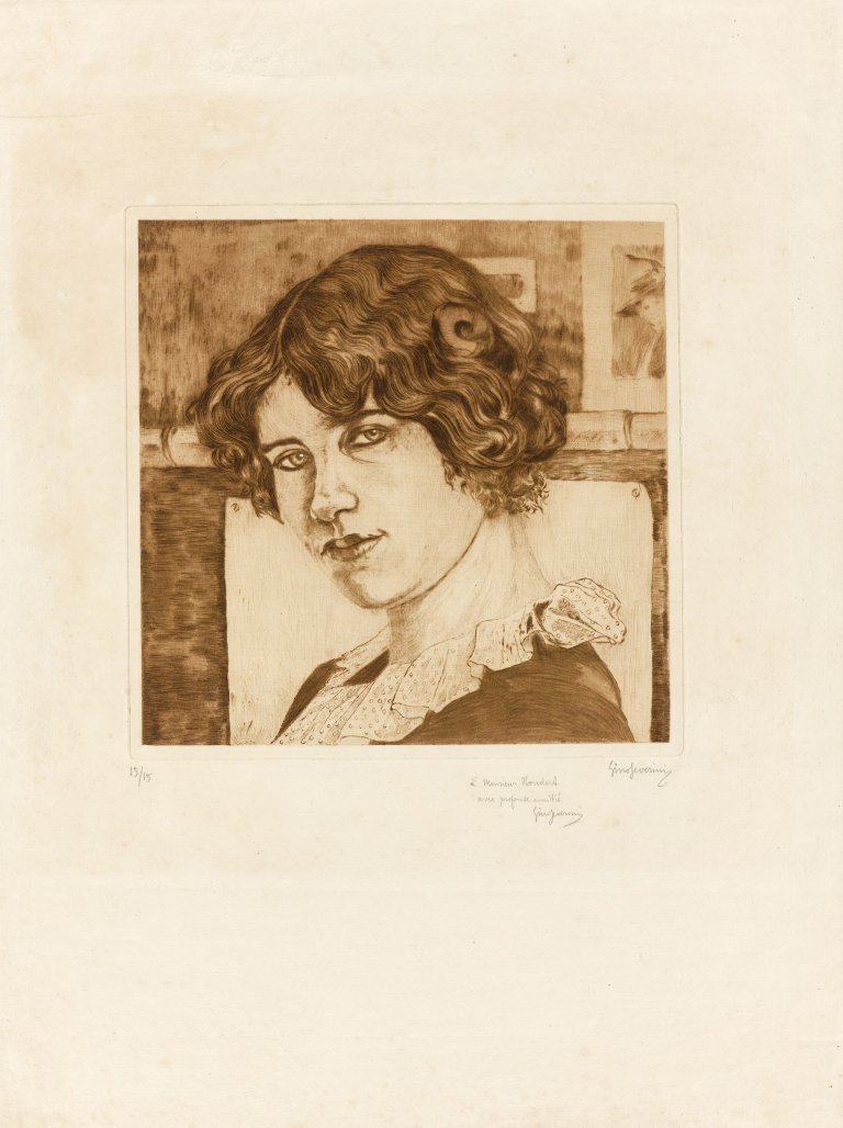 This picture shows the following artwork: Gino Severini. ”Portrait de jeune fille”. 1909.