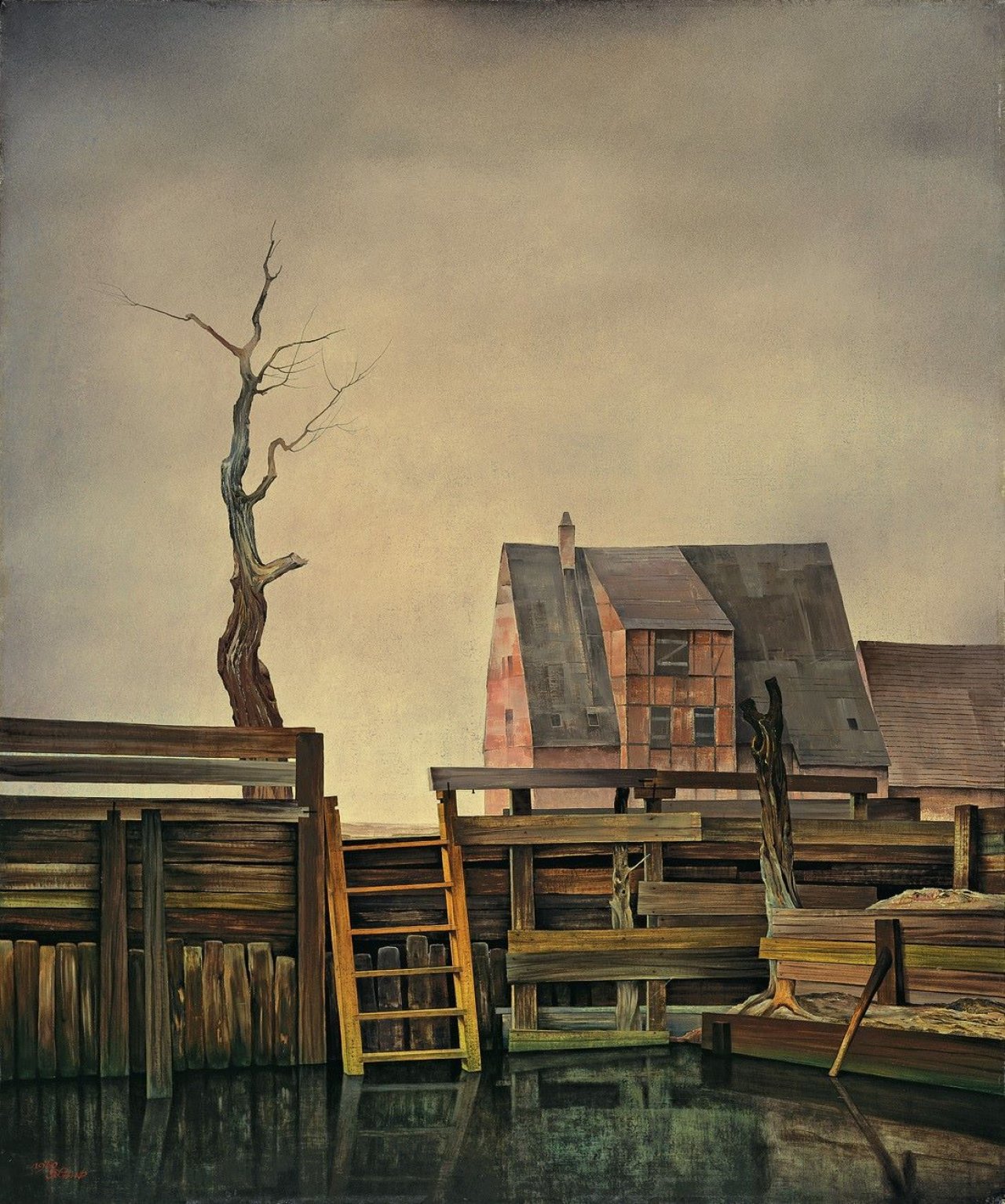 Auf diesem Bild ist das folgende Kunstwerk zu sehen: Franz Lenk. „Altes Wehr“. 1930.