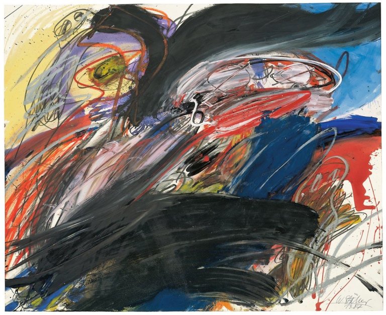 Auf diesem Bild ist das folgende Kunstwerk zu sehen: Walter Stöhrer. Mache die Gegenwart zu keinem Mittel der Zukunft. 1987.
