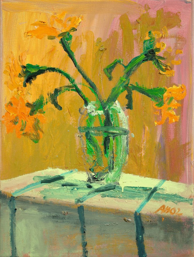 Auf diesem Bild ist das folgende Kunstwerk zu sehen: Anton Henning. „Blumenstilleben No. 134“. 2002.