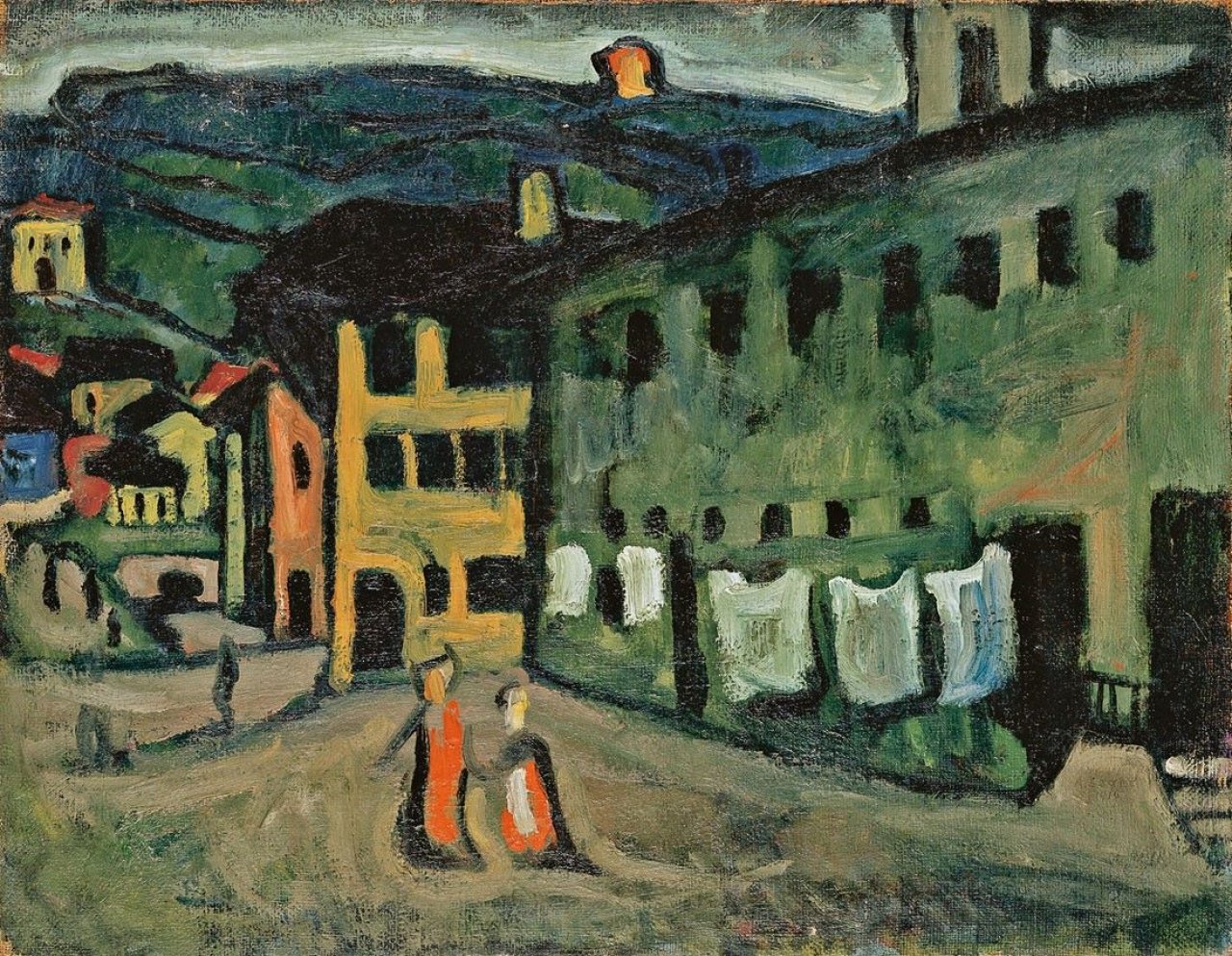 Auf diesem Bild ist das folgende Kunstwerk zu sehen: Arthur Segal. „Straßenszene“. 1916.