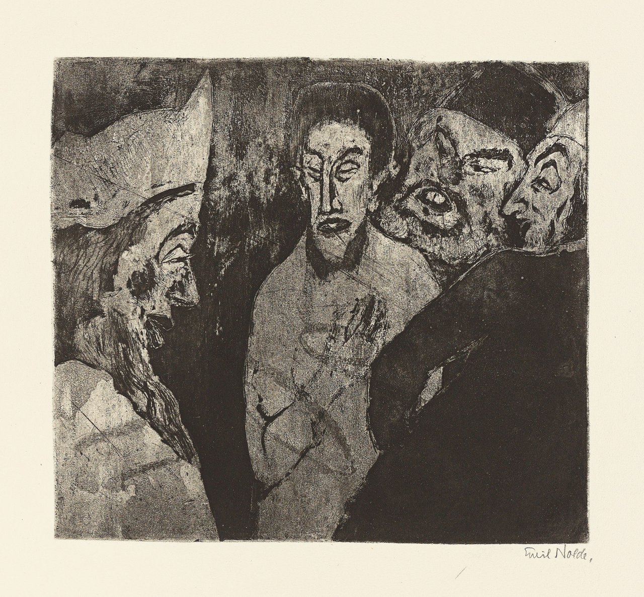 This picture shows the following artwork: Emil Nolde. ”Schriftgelehrte”. 1911.