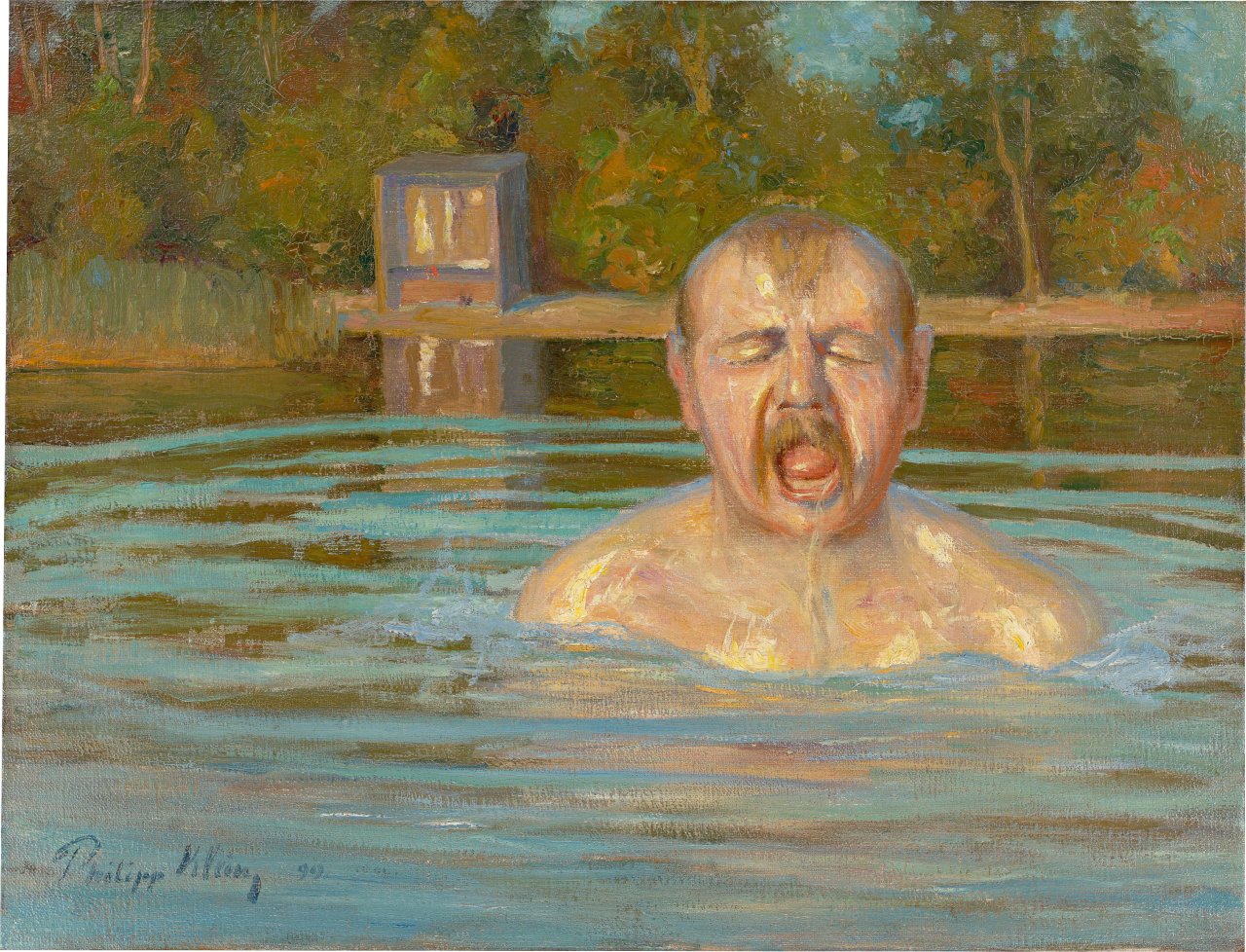 Auf diesem Bild ist das folgende Kunstwerk zu sehen: Philipp Klein. Badender Mann. 1899.