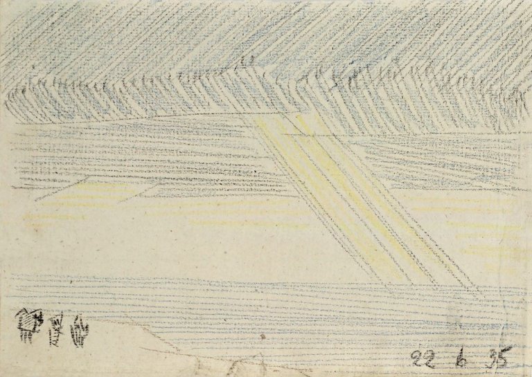 Auf diesem Bild ist das folgende Kunstwerk zu sehen: Lyonel Feininger. Ohne Titel. 1935.