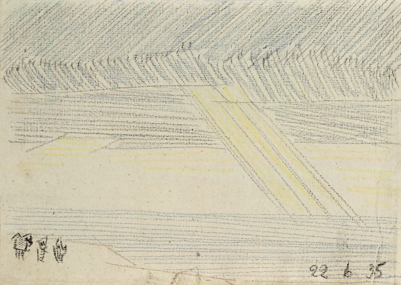 Auf diesem Bild ist das folgende Kunstwerk zu sehen: Lyonel Feininger. Ohne Titel. 1935.