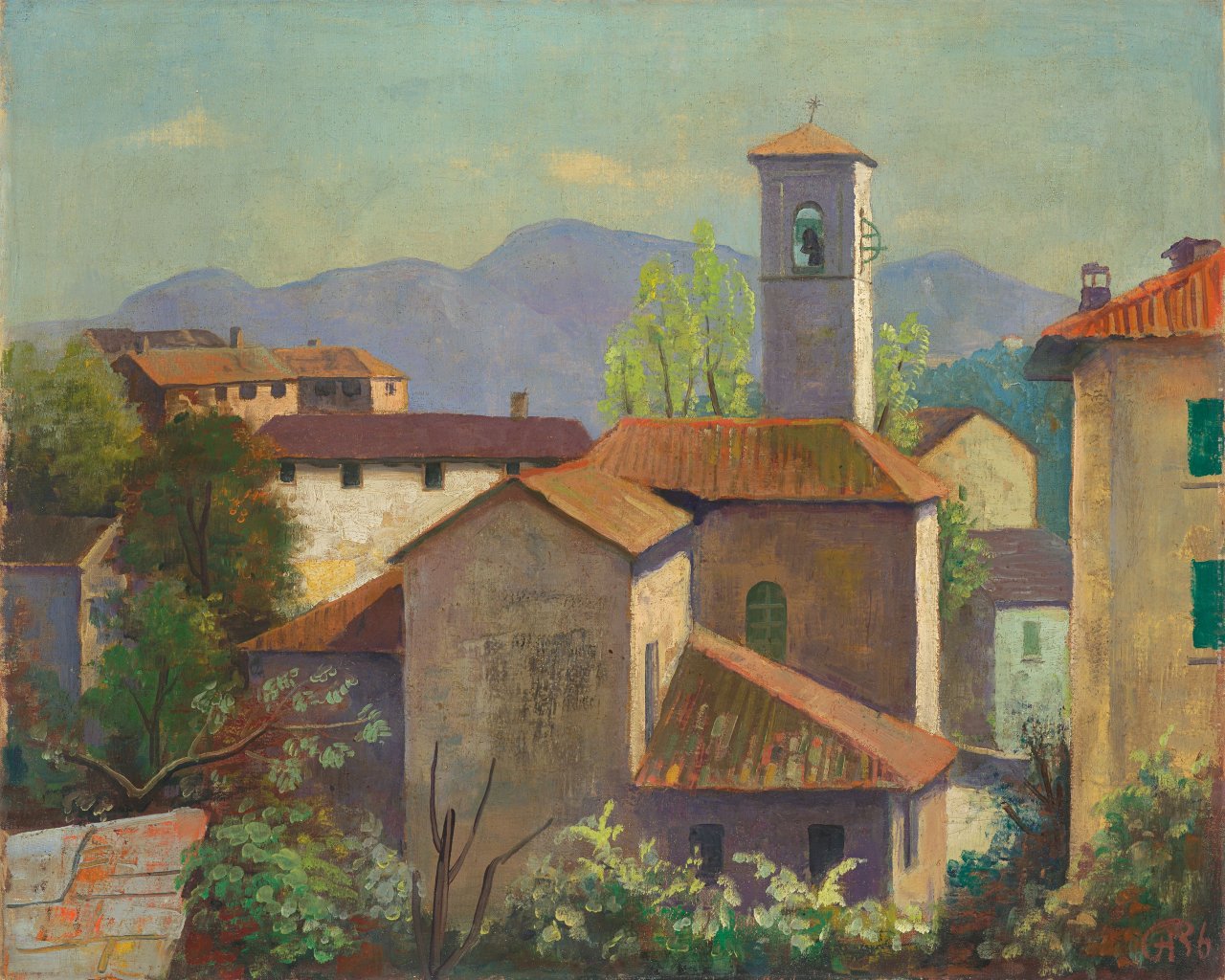 Auf diesem Bild ist das folgende Kunstwerk zu sehen: Karl Hofer. „Muzzano (Tessin)“. 1936.