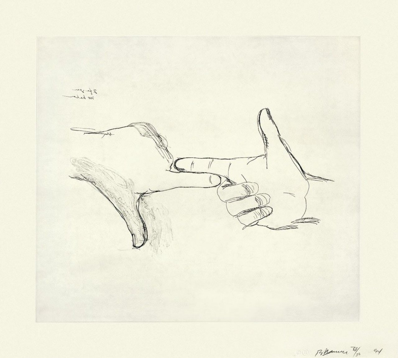 Auf diesem Bild ist das folgende Kunstwerk zu sehen: Bruce Nauman. „Untitled“ (Fingers and Holes). 1994.