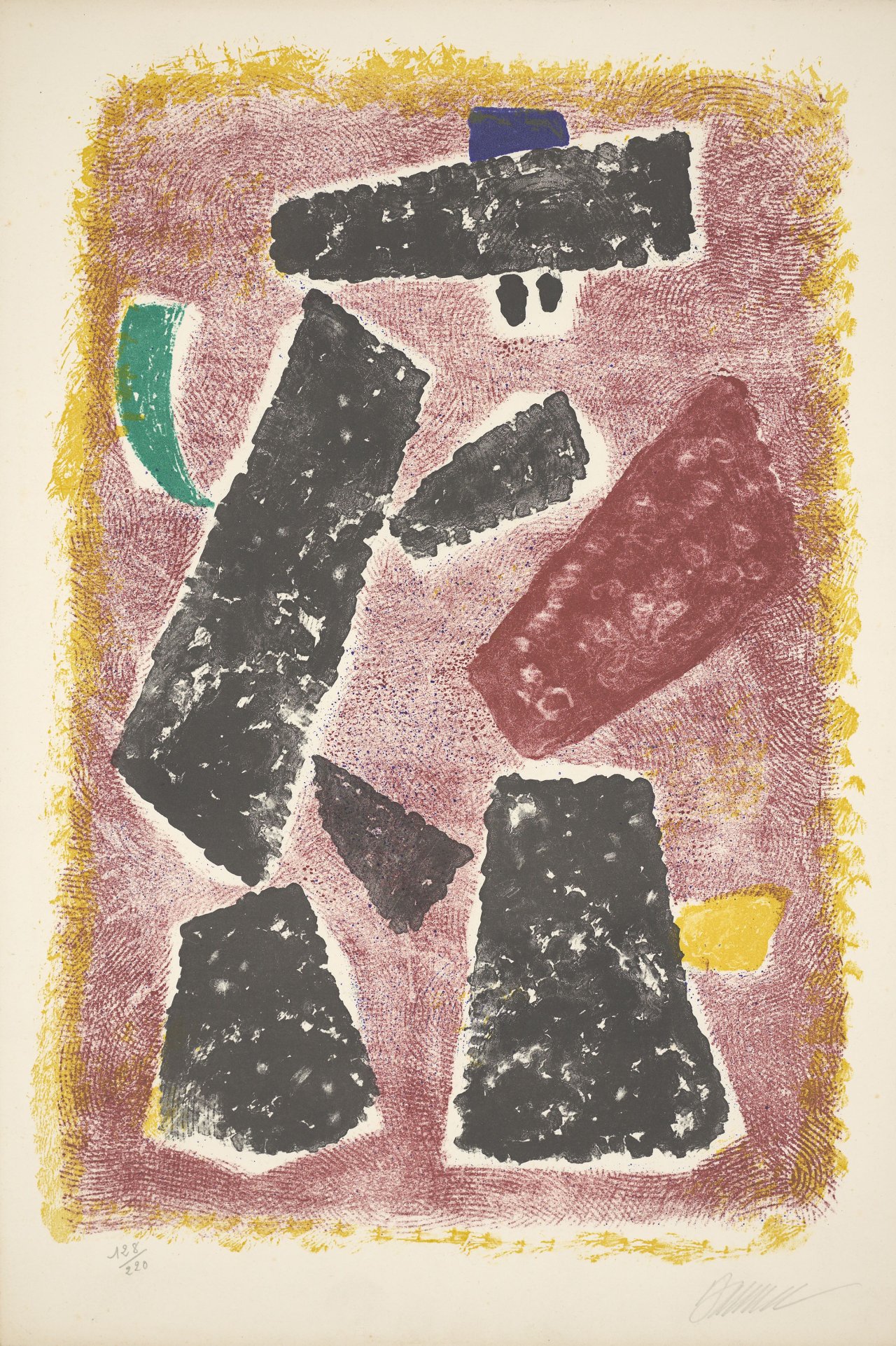 Auf diesem Bild ist das folgende Kunstwerk zu sehen: Willi Baumeister. „Souvenir d'Espagne (Erinnerung an Spanien)“. 1953.