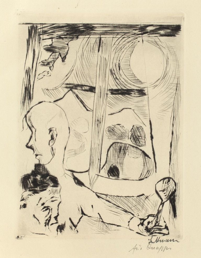 Auf diesem Bild ist das folgende Kunstwerk zu sehen: Max Beckmann. „Die Fürstin: Illustration zu Kapitel 3“. 1917.