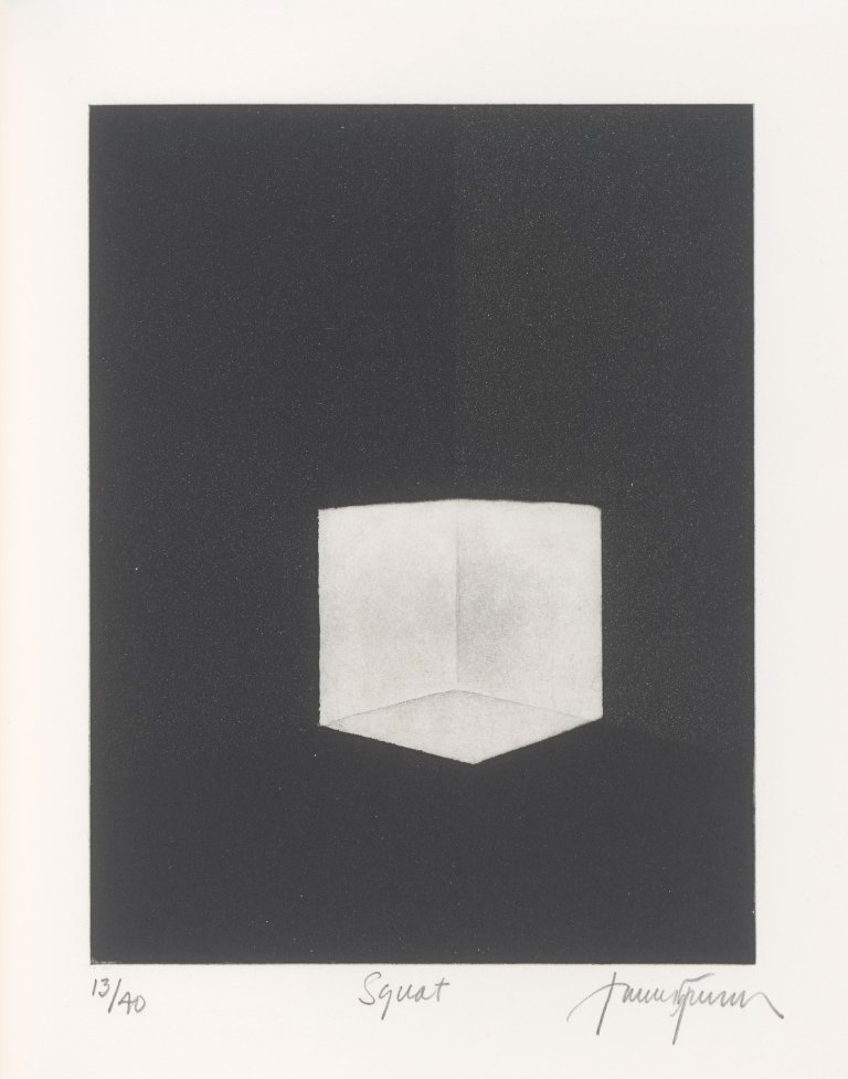 Auf diesem Bild ist das folgende Kunstwerk zu sehen: James Turrell. „Squat (für Parkett)“. 1990.