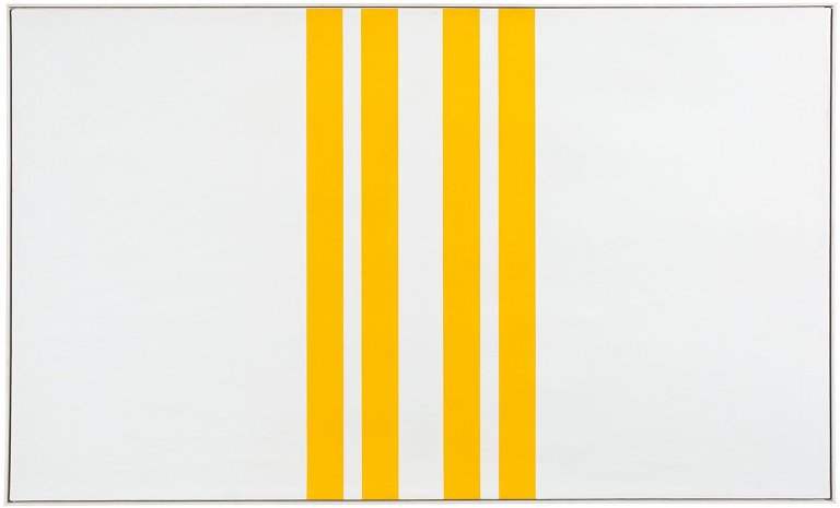 Auf diesem Bild ist das folgende Kunstwerk zu sehen: Andreas Brandt. „2 x 2 Gelb, Mitte“. 1979.