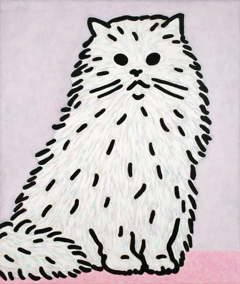 Auf diesem Bild ist das folgende Kunstwerk zu sehen: C.O. Paeffgen. Katze. 1977.