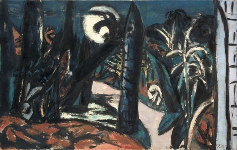 Auf diesem Bild ist das folgende Kunstwerk zu sehen: Max Beckmann. „Nachtgarten bei Cap Martin“. 1944.