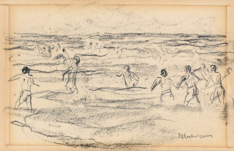 Auf diesem Bild ist das folgende Kunstwerk zu sehen: Max Liebermann. „Badende Knaben“. Um 1909.