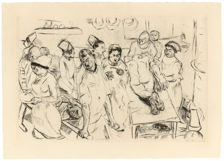Auf diesem Bild ist das folgende Kunstwerk zu sehen: Max Beckmann. „Große Operation“. Um 1914.