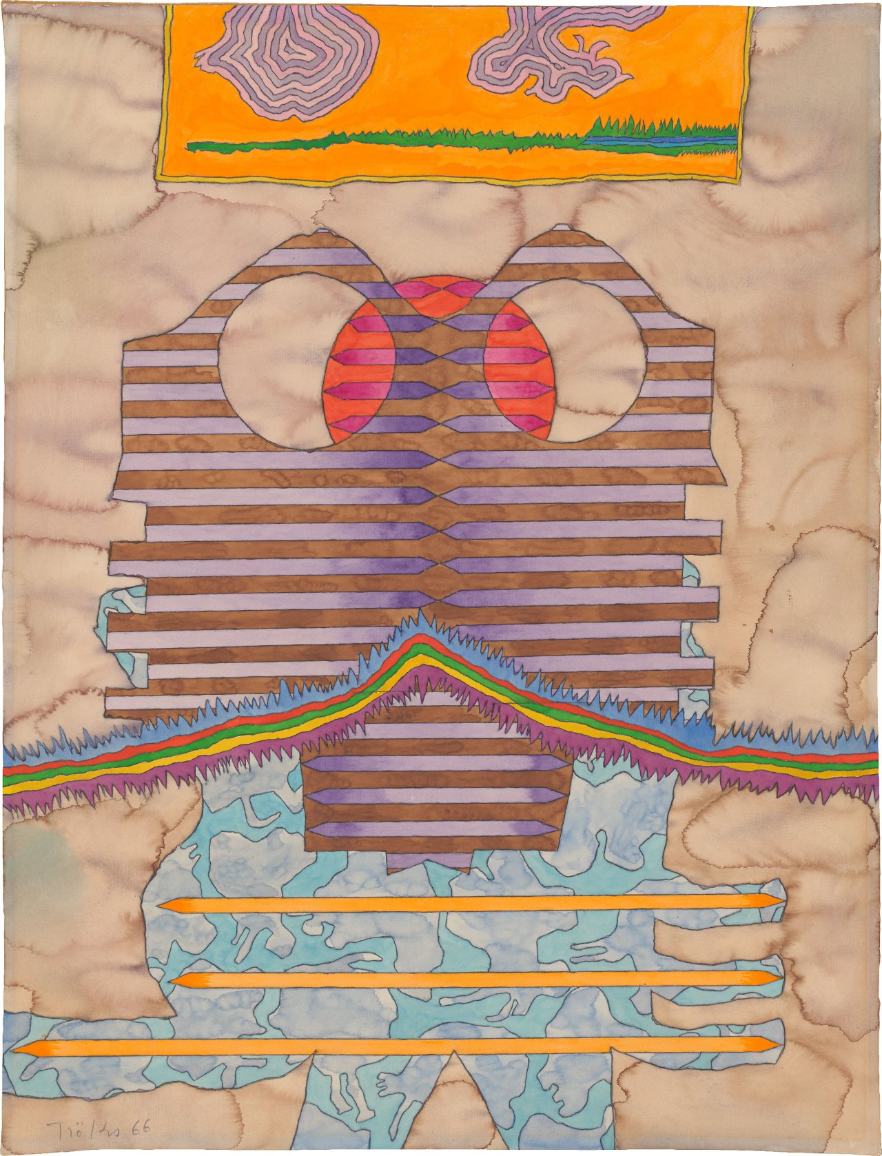 This picture shows the following artwork: Heinz Trökes. ”Blick”. 1966.