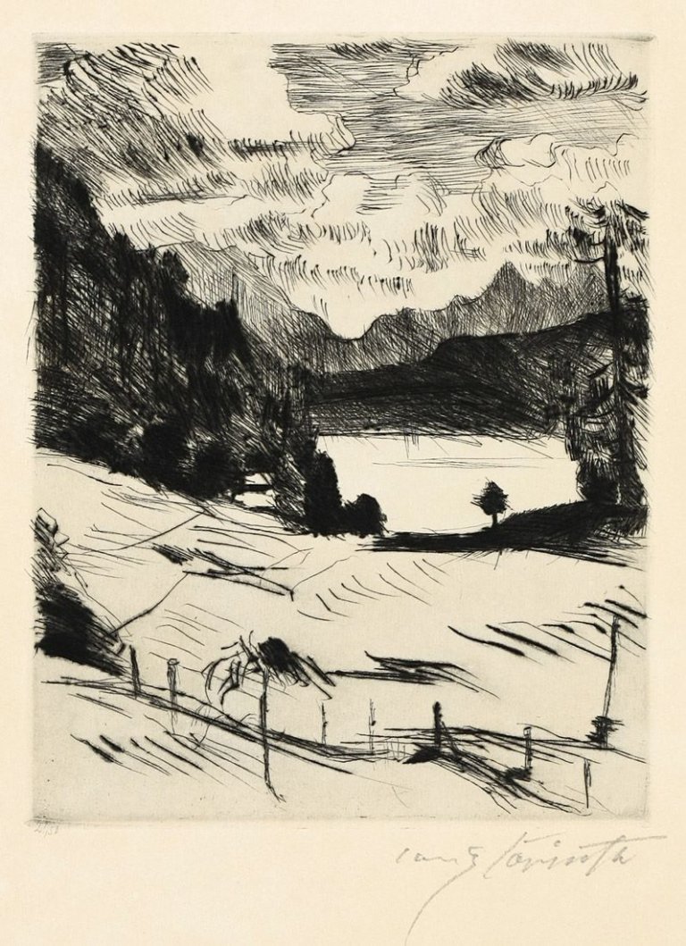 This picture shows the following artwork: Lovis Corinth. „Der Walchensee (Aus: Am Walchensee)“. 1920.