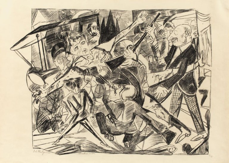 Auf diesem Bild ist das folgende Kunstwerk zu sehen: Max Beckmann. „Das Martyrium“. 1919.