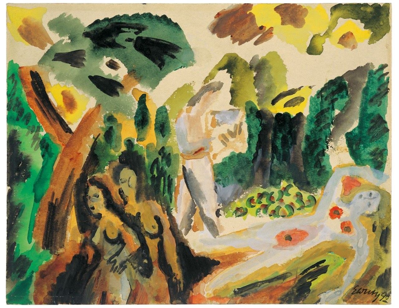 Auf diesem Bild ist das folgende Kunstwerk zu sehen: Ernst Wilhelm Nay. „Des Malers Schicksal“. 1942.