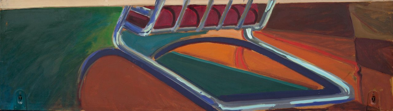 Auf diesem Bild ist das folgende Kunstwerk zu sehen: Norbert Tadeusz. Interieur mit Stuhl (konkav). 1976.