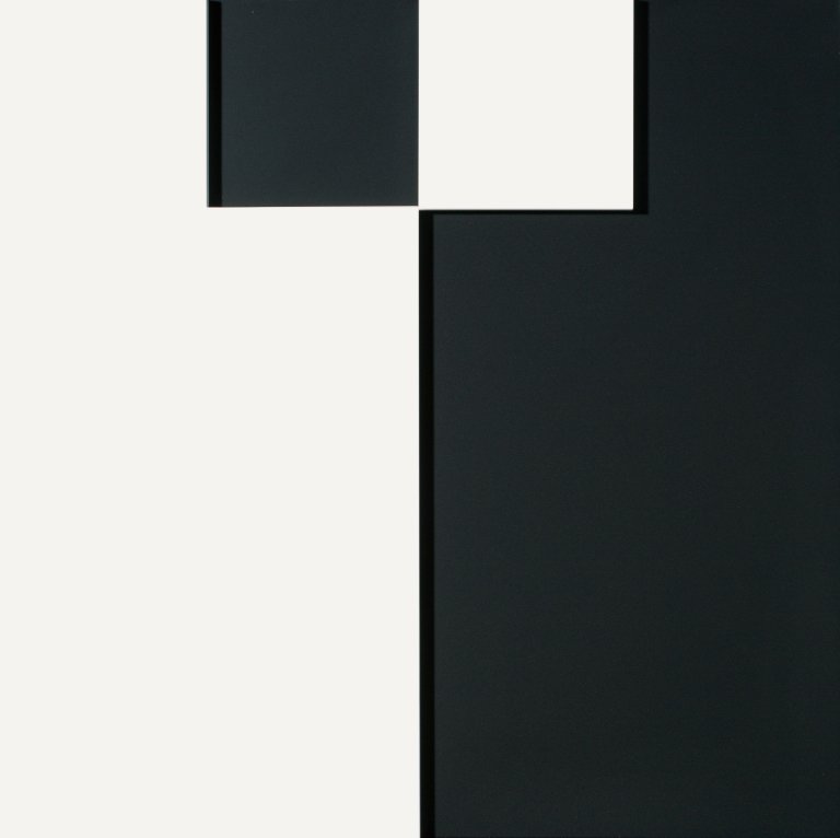 Auf diesem Bild ist das folgende Kunstwerk zu sehen: Camille Graeser. „2 volumen 1:1“. 1977.