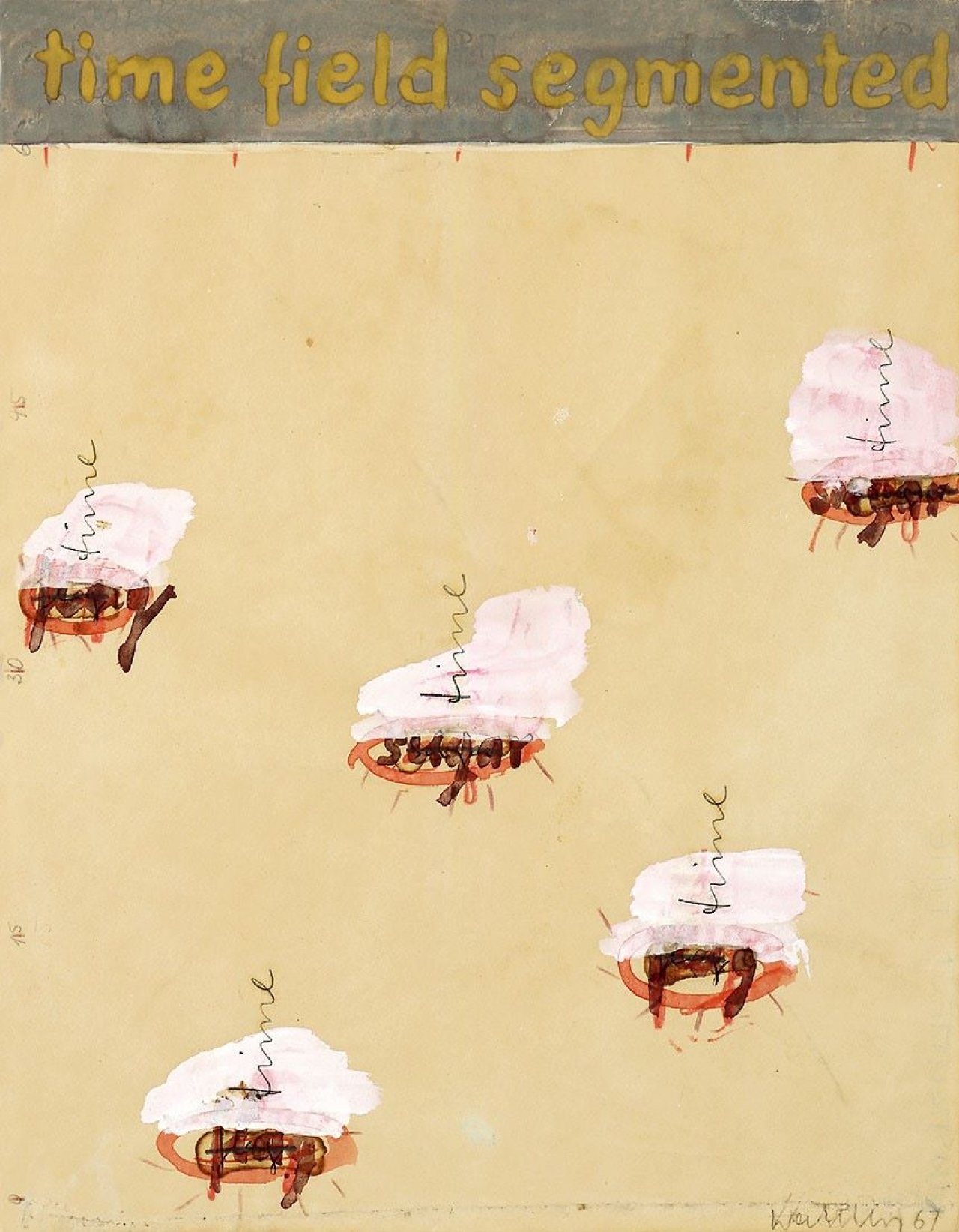 Auf diesem Bild ist das folgende Kunstwerk zu sehen: Franz Erhard Walther. Werkzeichnung. 1967.