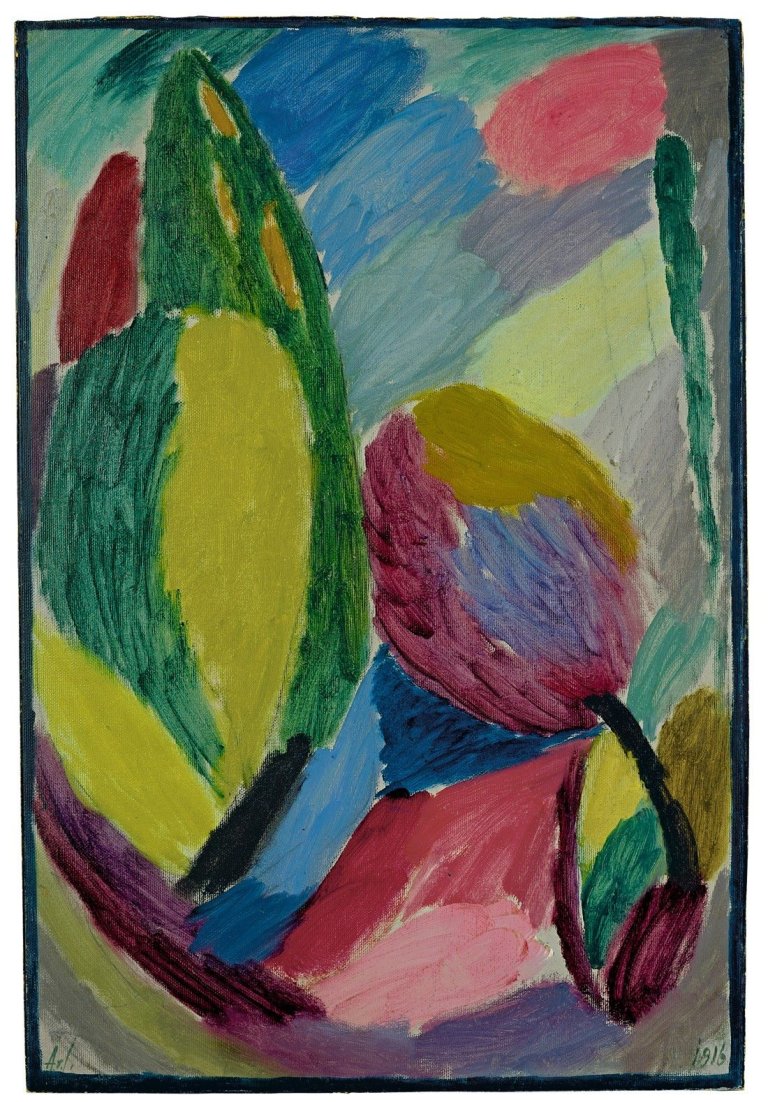 Auf diesem Bild ist das folgende Kunstwerk zu sehen: Alexej von Jawlensky. „Große Variation: Grüner Schimmer“. 1916.