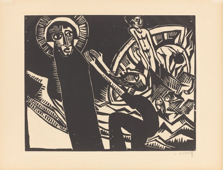 Auf diesem Bild ist das folgende Kunstwerk zu sehen: Karl Schmidt-Rottluff. „Petri Fischzug“. 1918.