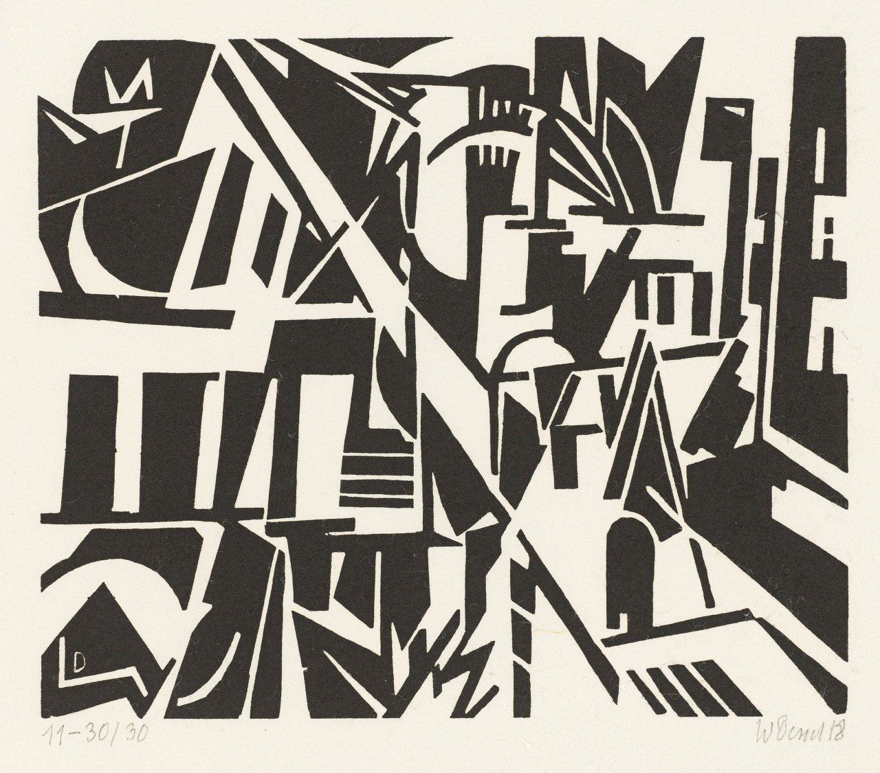 This picture shows the following artwork: Walter Dexel. „Steile Straße - der Stahl“. 1918.
