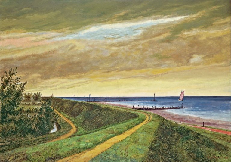 Auf diesem Bild ist das folgende Kunstwerk zu sehen: Franz Radziwill. „Deich bei Schillig“. 1939.