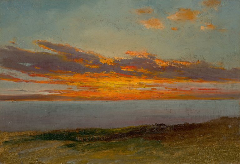 Auf diesem Bild ist das folgende Kunstwerk zu sehen:  Deutsch, um 1880. Wolkenfeuer.