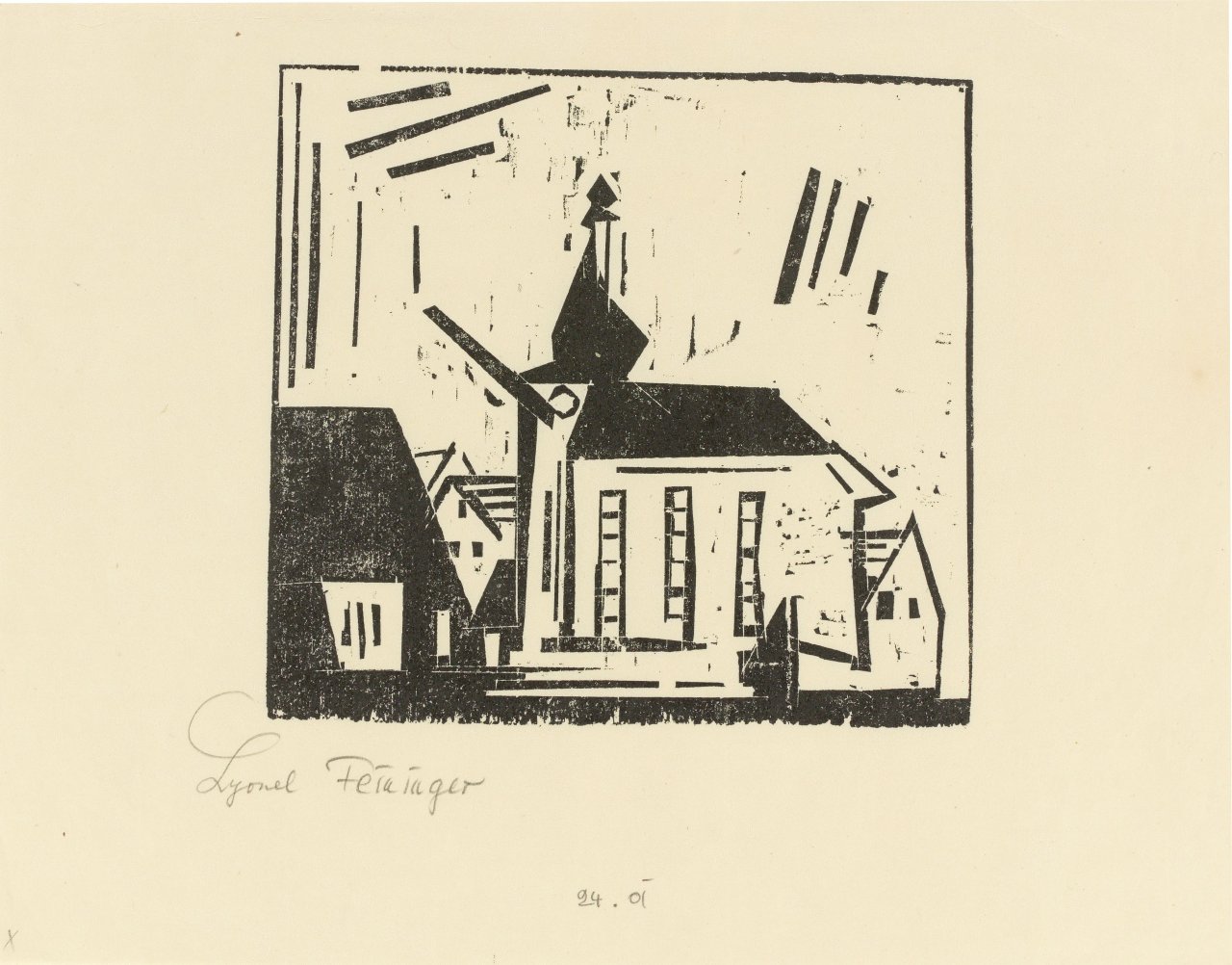 Auf diesem Bild ist das folgende Kunstwerk zu sehen: Lyonel Feininger. „Süssenborn“. 1924/26.