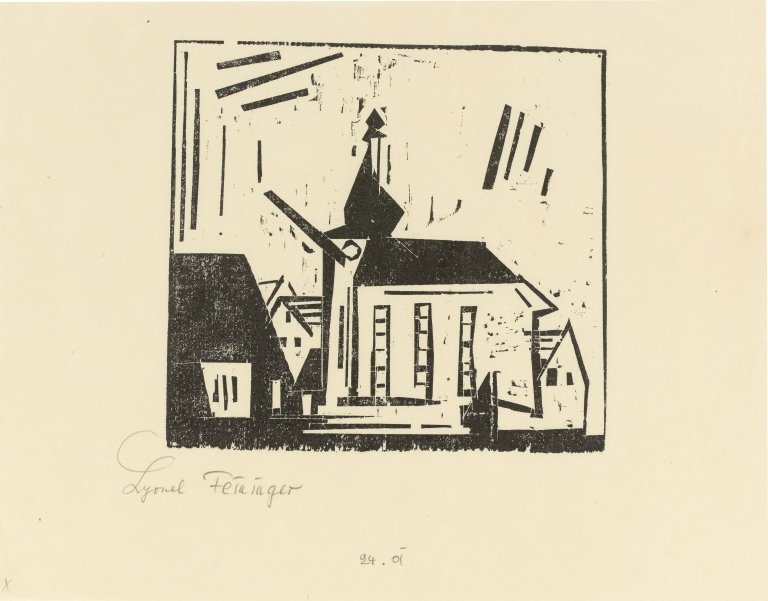Auf diesem Bild ist das folgende Kunstwerk zu sehen: Lyonel Feininger. „Süssenborn“. 1924/26.