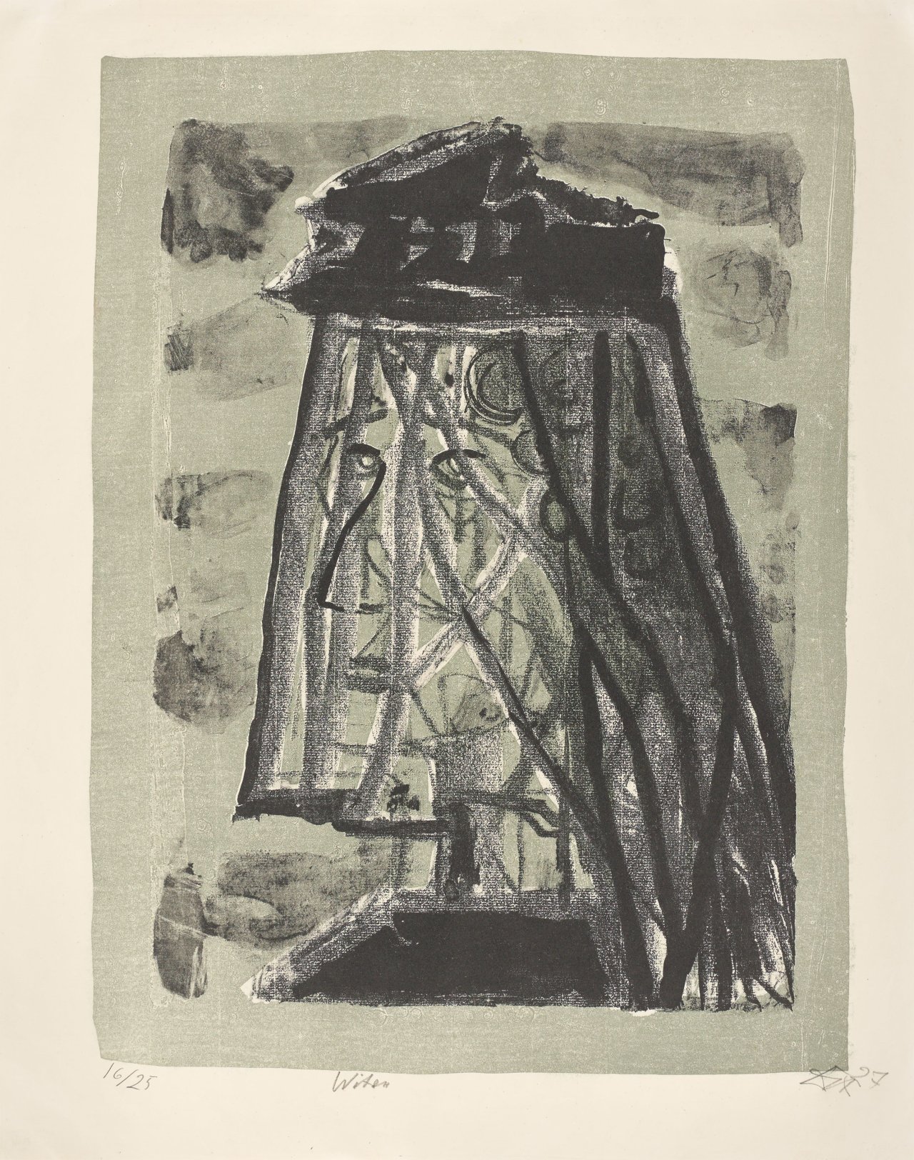 Auf diesem Bild ist das folgende Kunstwerk zu sehen: Otto Dix. „Witwe“. 1957.