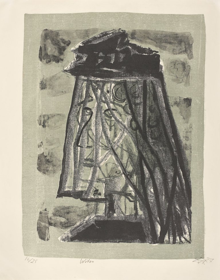 Auf diesem Bild ist das folgende Kunstwerk zu sehen: Otto Dix. „Witwe“. 1957.