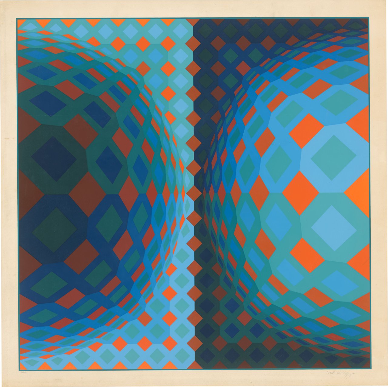 Auf diesem Bild ist das folgende Kunstwerk zu sehen: Victor Vasarely. „Pokol-AA“. 1972–74/1975.