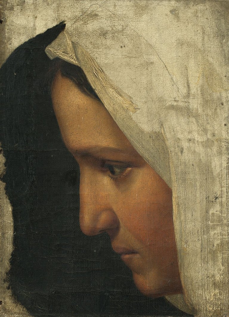 Auf diesem Bild ist das folgende Kunstwerk zu sehen: Friedrich August Wünschmann. Weiblicher Studienkopf.