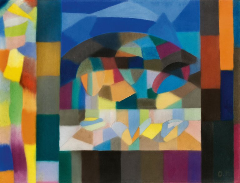Auf diesem Bild ist das folgende Kunstwerk zu sehen: Otto Freundlich. „Blick aus dem Fenster“. Um 1924/25.
