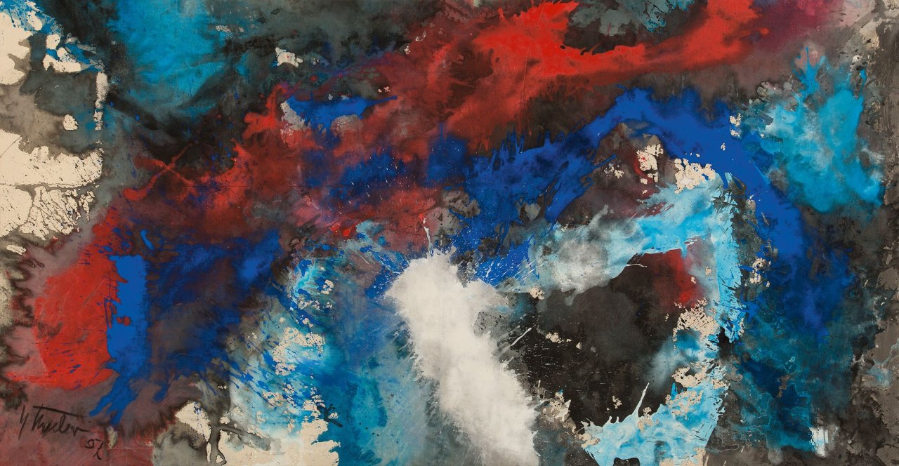Auf diesem Bild ist das folgende Kunstwerk zu sehen: Fred Thieler. „Mit weißem Akzent“. 1997.