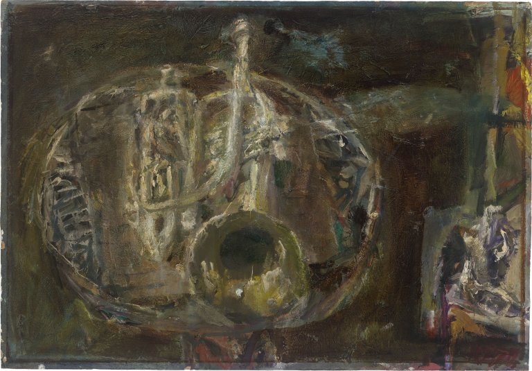 Auf diesem Bild ist das folgende Kunstwerk zu sehen: Bernhard Heisig. „Alte Trompete“. 1972.