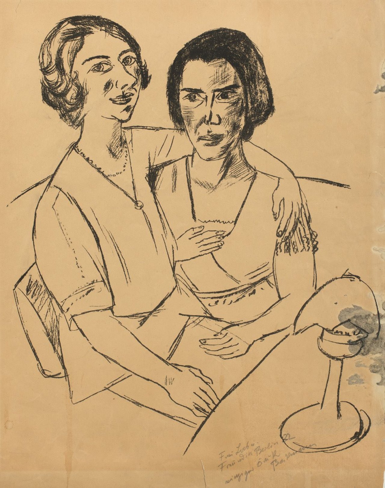 Auf diesem Bild ist das folgende Kunstwerk zu sehen: Max Beckmann. „Zwei Frauen“ („Frau Loeb und Freundin“). 1922.