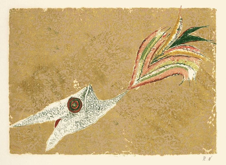 Auf diesem Bild ist das folgende Kunstwerk zu sehen: Rolf Nesch. „Polarvogel“. 1971.