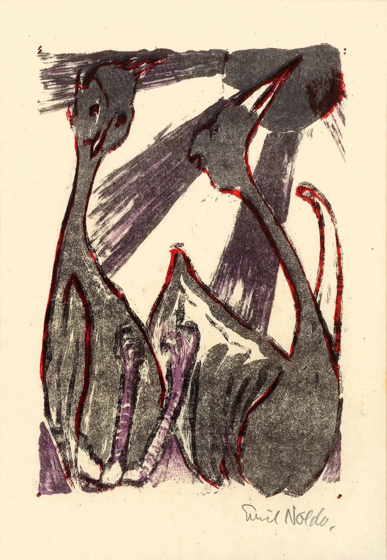 This picture shows the following artwork: Emil Nolde. „Seltsame Vögel”. 1926.