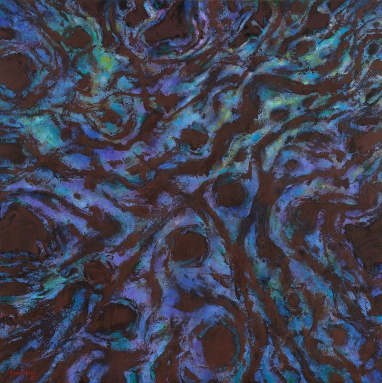 Auf diesem Bild ist das folgende Kunstwerk zu sehen: Alfred Manessier. „La petite source nocturne“. 1982.