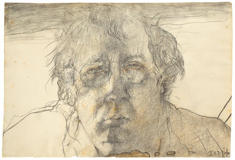 Auf diesem Bild ist das folgende Kunstwerk zu sehen: Horst Janssen. Selbstbildnis. 1971.