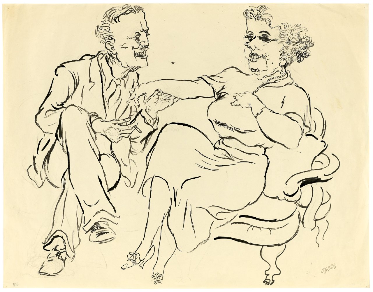 Auf diesem Bild ist das folgende Kunstwerk zu sehen: George Grosz. „Old couple“. Um 1936.