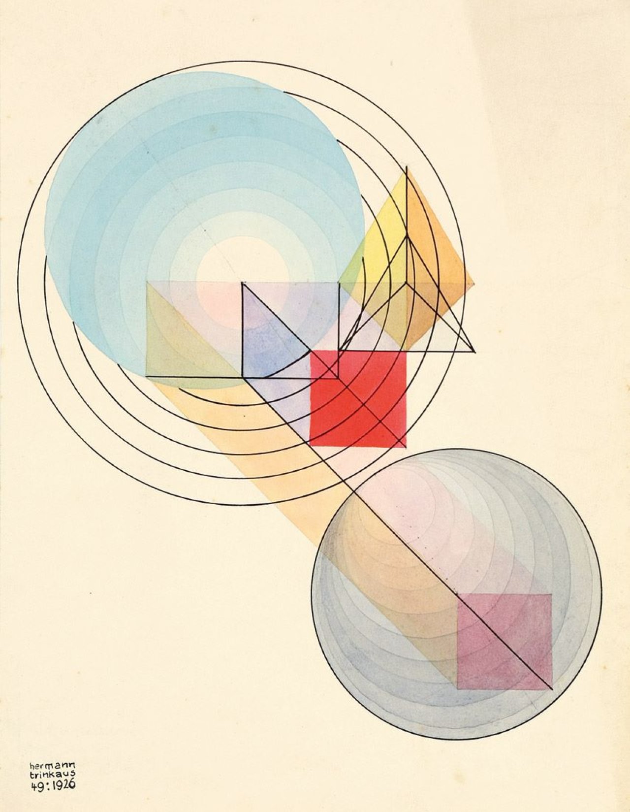 Auf diesem Bild ist das folgende Kunstwerk zu sehen: Karl Hermann Trinkaus. Ohne Titel (Komposition Nr. 49). 1926.