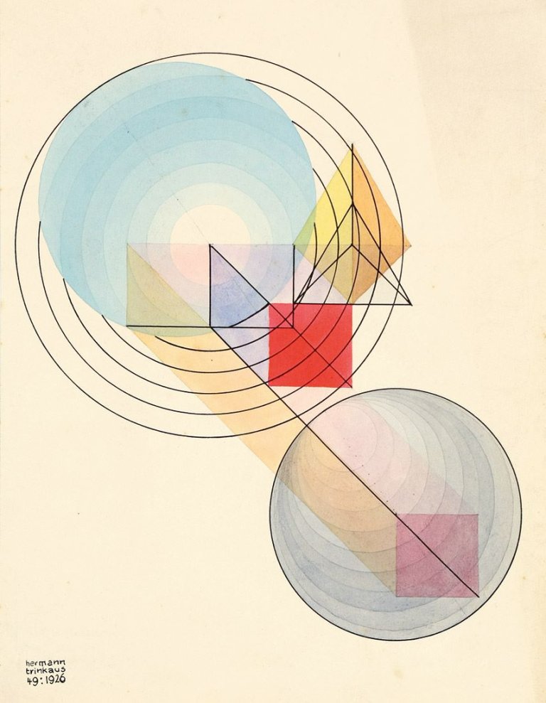Auf diesem Bild ist das folgende Kunstwerk zu sehen: Karl Hermann Trinkaus. Ohne Titel (Komposition Nr. 49). 1926.