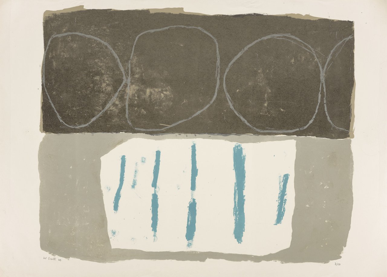 Auf diesem Bild ist das folgende Kunstwerk zu sehen: William Scott. „Arran“. 1960.