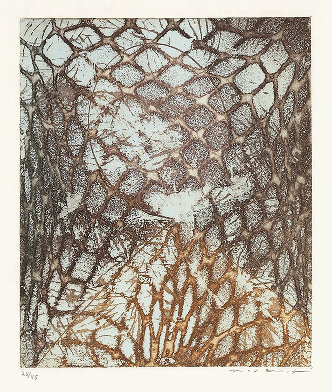 Auf diesem Bild ist das folgende Kunstwerk zu sehen: Max Ernst. „Zu: Samuel Beckett. Aus einem aufgegebenen Werk“. 1967.